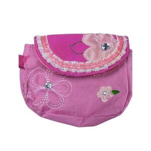 BARBIE B cause 2008 Pink Embroidered Wallet Wristlet Flowers Makeup Bag Purse